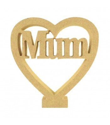 18mm Freestanding MDF 'Mum' Mini Heart